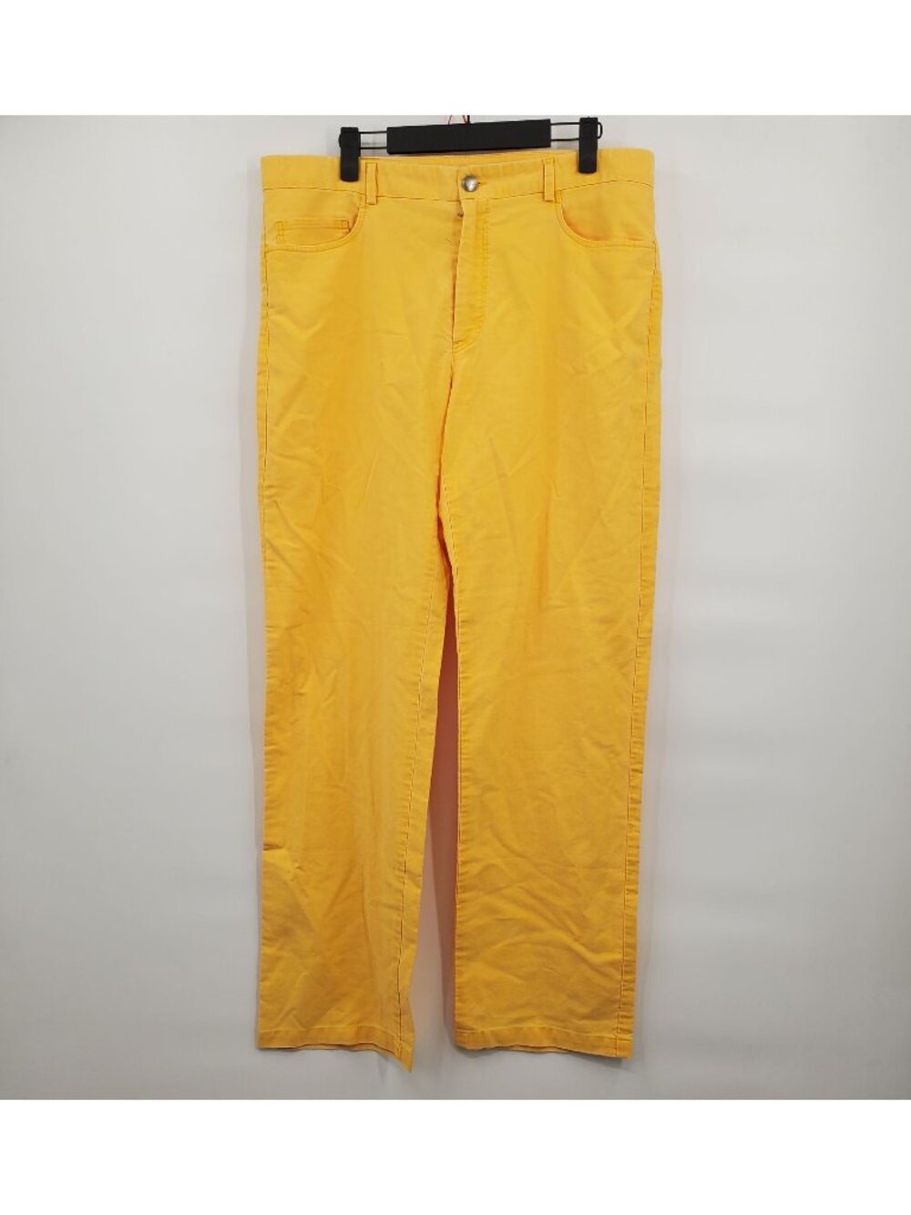 Dunhill London Yellow Straight High Rise Corduroy Pants Women Size 36 Vintage